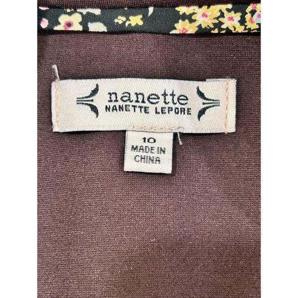 Nanette by Nanette Lepore One Button Notched Collared Brown Lined Blazer - Picture 5 of 6